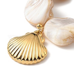 Ожерелья с подвесками в форме ракушек из нержавеющей стали 304&nbsp;STAS-Z101-02G