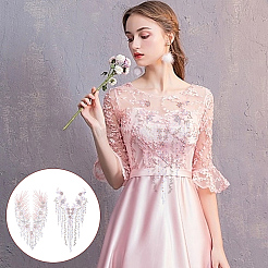 2 шт. 2 стиля цветочный узор полиэстер кружево компьютерная вышивка орнамент аксессуары&nbsp;DIY-NB0014-56C