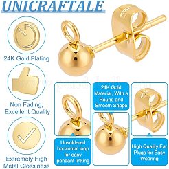 50 шт. фурнитура для сережек-гвоздиков из нержавеющей стали 304 STAS-UN0059-19