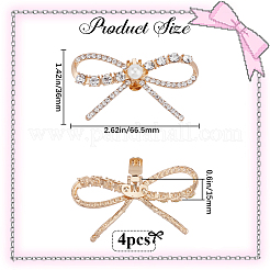 4 шт. украшение для обуви из сплава со стразами&nbsp;AJEW-GF0009-28KCG
