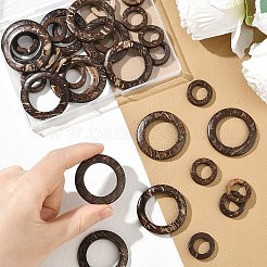 35 шт. деревянная фурнитура для ювелирных изделий из кокоса соединительные кольца&nbsp;COCO-YW0001-01