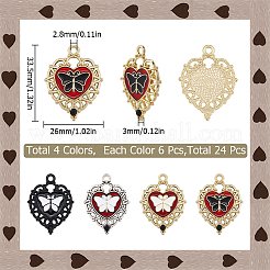 24шт 4 стиля подвески из сплава с эмалью ENAM-SC0004-73