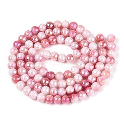 Гальванические непрозрачные стеклянные бусины EGLA-T026-8mm-05K