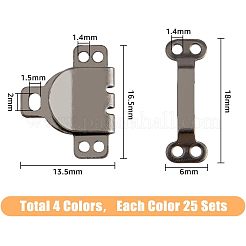 100 набор из 4-х цветных латунных швейных крючков и набор для закрытия петель FIND-FH0005-36