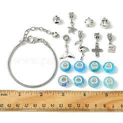 Наборы для изготовления браслетов в европейском стиле из сплава и латуни на тему океана своими руками&nbsp;DIY-FS0007-24