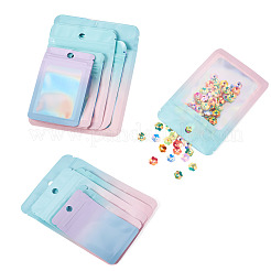 50 шт. 5 стиля прямоугольные блестящие голографические ПВХ пакеты с застежкой-молнией ABAG-TA0001-90