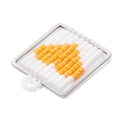 Квадратный стеклянный бисер ручной работы с подвесками в форме сердца&nbsp;PALLOY-MZ00928