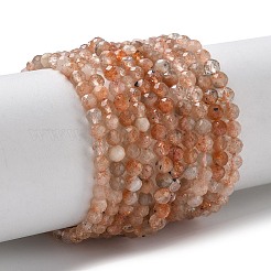 Натуральный Sunstone бисер пряди&nbsp;G-L651-C05-4mm