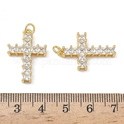 Латунные микропаве прозрачные подвески с фианитом KK-L257-13G