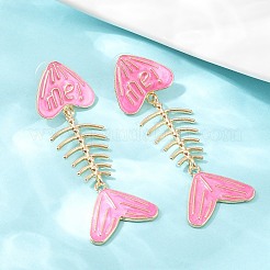 Литые эмаль болтающиеся серьги стержня&nbsp;EJEW-Z140-01G