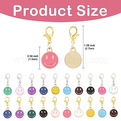 60 шт. эмалевая подвеска в виде улыбающегося лица&nbsp;HJEW-YW00244