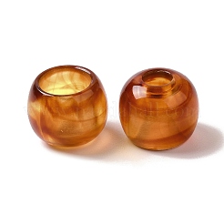 Непрозрачные двухцветные акриловые европейские бусины OACR-G015-09