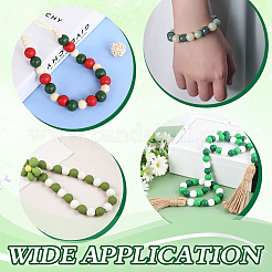 300шт 6 цвета деревянные европейские бусины&nbsp;WOOD-ME0001-17