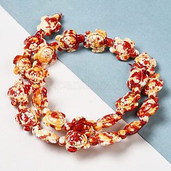 Нити из синтетических бирюзовых бусин G-P507-05B