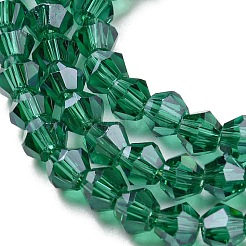 Прозрачные стеклянные бусины гальваническим пряди&nbsp;GLAA-F029-4mm-C10