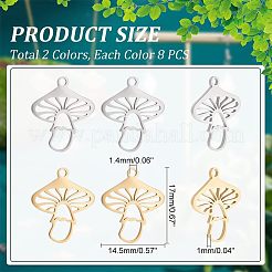 16 шт. 2-х цветные подвески из нержавеющей стали 304&nbsp;STAS-UN0039-50