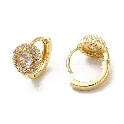 Серьги-кольца из латуни с микропаве из кубического циркония EJEW-A031-17G