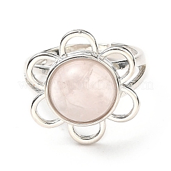 Регулируемые кольца из натурального розового кварца RJEW-P043-01P-22