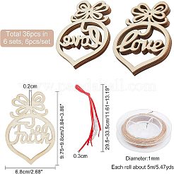 Деревянные подвесные украшения AJEW-NB0001-96