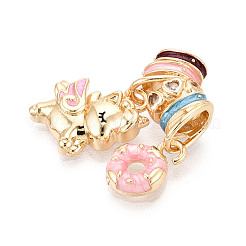 Латунные с фианитами и эмалевыми подвесками KK-T072-43G