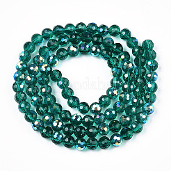 Прозрачные стеклянные бусины гальваническим пряди&nbsp;EGLA-TAC0006-05C