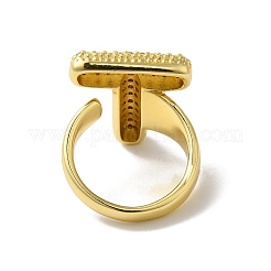 Открытое кольцо-манжета из латуни с надписью микро паве для женщин с прозрачным кубическим цирконием RJEW-N046-03T-G