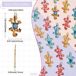 30шт 6 цвета сплава эмалевые подвески ENAM-CJ0004-80