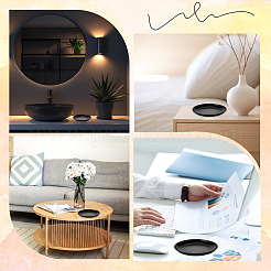 Круглая тарелка из нержавеющей стали для украшений DJEW-WH20009-02