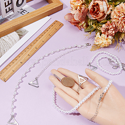 2 пара 2 стилей пластиковых цепочек с имитацией жемчуга для бюстгальтера с нескользящими бретельками FIND-GF0005-27