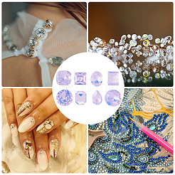 40 шт. 8 стиля стеклянных кабошонов со стразами k9 MRMJ-DC0001-02