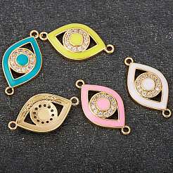 5шт 5 цвета латунные микро проложить прозрачные кубические циркониевые звенья&nbsp;KK-SZ0001-75