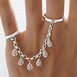 Кольца для женщин с латунным паве из кубического циркония&nbsp;JM9814-1