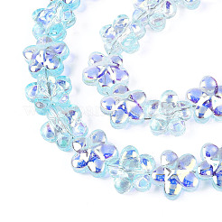 Прозрачность гальванизированные стеклянные бусины нити GLAA-T023-38A-06