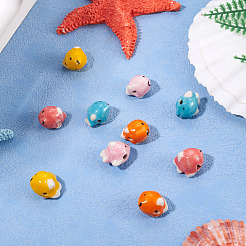 12 шт. 6-х цветные перламутровые фарфоровые бусины ручной работы для изготовления ожерелий и браслетов&nbsp;PORC-TA0001-22