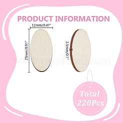 220 шт. овальная заготовка для поделок из дерева своими руками DIY-AR0004-94