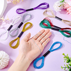 8 моток 8 цветов 6-слойная полиэстеровая металлизированная вышивальная нить DIY-TAC0020-73