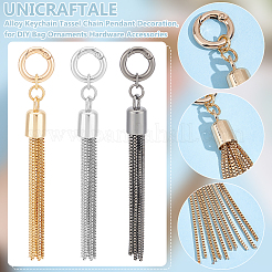 3 комплект 3-х цветный сплав брелок кисточка цепочка подвеска украшение&nbsp;HJEW-UN0001-25