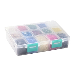 375 г 15-х цветных стеклянных бусин&nbsp;SEED-JP0004-01-3mm