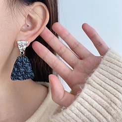 Серьги-гвоздики из сплава с подвесками в форме треугольника и трапеции&nbsp;FS-WGE86CF-01