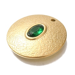 Подвески из нержавеющей стали 304 с изумрудным стразом и ионным покрытием (IP)&nbsp;STAS-P371-059G