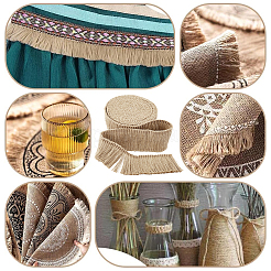 Джутовая лента с кисточками OCOR-WH20006-04A