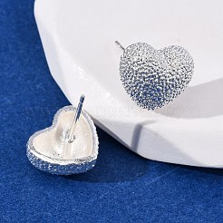 Серьги-гвоздики с текстурированной латунью EJEW-A143-02B-S