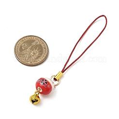 Подвесные украшения из фарфоровых бусин ручной работы с принтом HJEW-JM04047