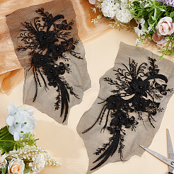 3d цветочная полиэфирная вышивка PATC-WH0008-48B