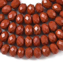 Нити из бисера натуральный красный яшма G-D344-A09