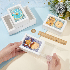 Складные ящики для бумаги с прозрачной пластиковой крышкой&nbsp;LS-CON-WH0095-68B-03