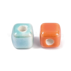 Фарфоровые бусины ручной работы с гальваническим покрытием PORC-R003-05