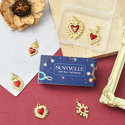 6 шт. 6 стиля латунные подвески с микропаве и кубическим цирконием&nbsp;KK-SC0006-92