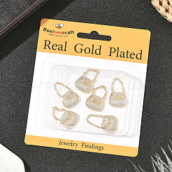 6шт латунные подвески с микропаве и кубическим цирконием&nbsp;KK-BBC0019-72