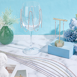 16 ярд 8-х цветных железных цепочек со стразами&nbsp;CH-NB0001-03